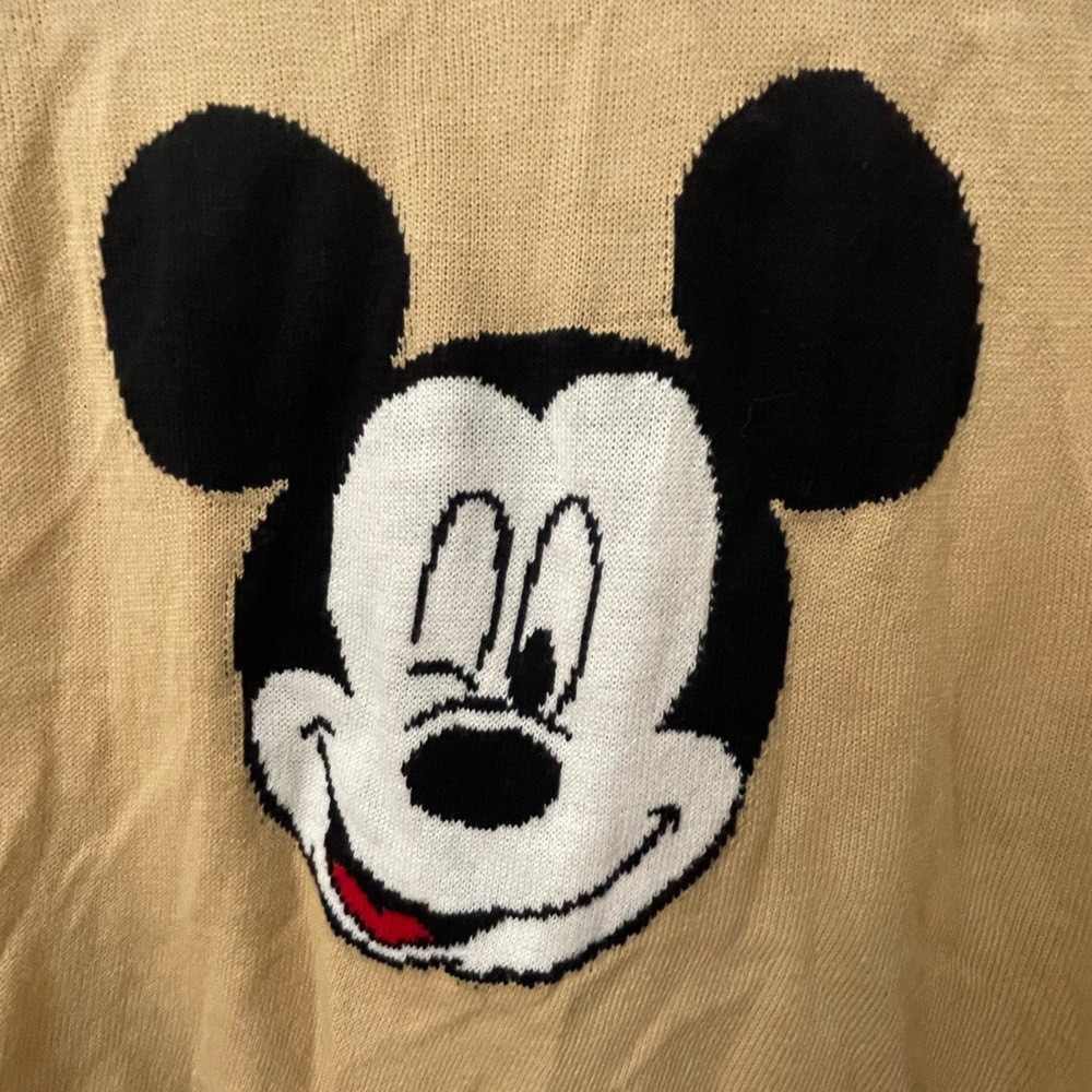 Disney Mickey Mouse Tan Cardigan Sweater - Picture 3 of 9